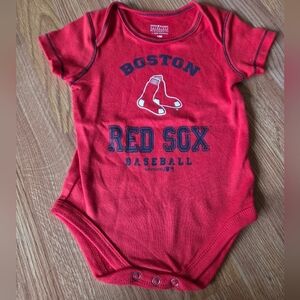 MLB Boston Red Sox One Piece 0-3M 12M NWT 100% Cotton Baseball Summer